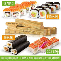 1 x RAW Customer Returns iSottcom Sushi Maker - Simply make Japanese sushi rolls yourself with the Maki Maker Delicious recipes and calculator app included - made from beech wood - the perfect gift  - RRP €39.99