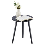 1 x RAW Customer Returns APICIZON Black Coffee Table, Round Coffee Table, Side Table for Living Room, Bedroom, Small Space, Wooden Bedside Table, Easy to Assemble, 42 D x 51 H cm - RRP €32.26