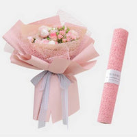 1 x RAW Customer Returns Korean Style Jacquard Net Mesh Openwork Floral Wrapping Paper 2-Roll Florist Supplies Flower Bouquet Wrapping Paper Floral Supplies for Fresh Flowers, 50cm x 4.5m Pink  - RRP €22.8