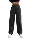 1 x RAW Customer Returns GORGLITTER Women s Pants Long Palazzo Pants High Waist Loose Pants Suit Pants Elegant Office Pants with Zipper Black L - RRP €34.02