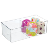 1 x Brand New mDesign storage box with 2 compartments practical closet box for the bedroom ideal organizer for clothes and accessories made of BPA-free plastic transparent - RRP €16.2