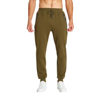 1 x RAW Customer Returns Tansozer jogging pants men cotton training pants men sports pants men long pants men zipper pockets green XL - RRP €31.99