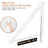 1 x RAW Customer Returns Anjuer Clothes Rack Wall Mounted Clothes Hanger Foldable Aluminum Space Saving White - RRP €23.99