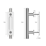 2 x RAW Customer Returns QINAIXQM 24CM sliding door handle, double-sided barn door handle, embedded, invisible stainless steel - RRP €44.36