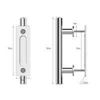 2 x RAW Customer Returns QINAIXQM 24CM sliding door handle, double sided barn door handle, embedded, invisible stainless steel - RRP €43.98