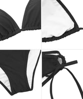 1 x RAW Customer Returns Century Star Women s Bikini Set Swimsuit Two-Piece Swimwear with Triangle Bikini Bottoms Beachwear Push Up Black 36 Tag Size S  - RRP €29.99