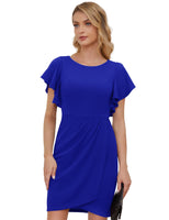 15 x Brand New DRESSTELLS Women s Bodycon Pencil Dress Cape Sleeve Wedding Guest Office Dresses Round Neck Party Cocktail Dress Royal Blue 3XL - RRP €689.85