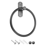 1 x Brand New sourcing map Stainless Steel Towel Ring Wall Mounted Round with Screws for Bathroom Kitchen Accessories 3.66 x 1.18 x 2.16 inch Black - RRP €20.4