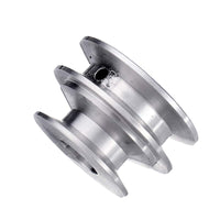 1 x RAW Customer Returns ExcLent Aluminum Alloy 40 U0026 50Mm Double Groove Pulley 8-20Mm Fixed Bore V-Shaped Pulley For 10Mm Belt - 10mm - RRP €26.4