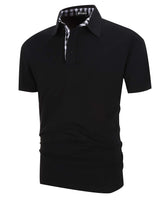 1 x RAW Customer Returns Kuson Men s Polo Shirt Short Sleeve Summer T-Shirt Men s Polo Shirt Cotton with Checked Polo Collar Black L - RRP €22.31