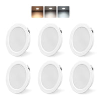 1 x RAW Customer Returns KYOTECH LED recessed  230V 4W G4 LED 3 color temperature 3000K 4000K 6000K furniture recessed  IP44 LED furniture recessed light under-unit light kitchen LED drill hole 55-58mm and 20mm flat white - set of 6 - RRP €33.26