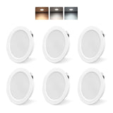 1 x RAW Customer Returns KYOTECH LED recessed  230V 4W G4 LED 3 color temperature 3000K 4000K 6000K furniture recessed  IP44 LED furniture recessed light under-unit light kitchen LED drill hole 55-58mm and 20mm flat white - set of 6 - RRP €33.26