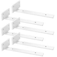 1 x RAW Customer Returns Riuog 6 Pack Shelf Brackets, 35CM Floating Invisible L Shelf Brackets, Industrial Metal Shelf Brackets, Brackets for Shelves White  - RRP €38.3