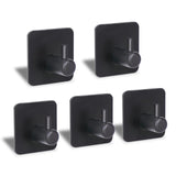 8 x Brand New JS adhesive hooks black towel hooks stainless steel 304 hooks no drilling towel holder self-adhesive pack of 5 for bathroom and kitchen - RRP €96.8