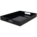 1 x RAW Customer Returns Belle Vous Black Spill-proof Acrylic Tray Serving Tray Plastic with Handles - L40.5 x W30 cm - Large Rectangular Decorative Tray Black - Drinks, Breakfast Tray Plastic Rectangular - RRP €33.19