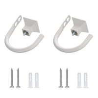 12 x Brand New Roof Decorative Curtain Holders, Wall Mounted Curtain Hooks for Bedroom, Living Room, Offices, with Screws, White, Pack of 2 - RRP €244.8