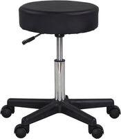 1 x RAW Customer Returns display4top Black Adjustable Rolling Cushion Tattoo Massage Hydraulic Salon Stool with Back, 5 Wheels - RRP €56.11