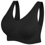 1 x RAW Customer Returns SIMIYA Women s Bra without Underwire Padded Bustier Women s Large Breasts Sleep Bra Push Up Sports Bra Bralette Black, XL  - RRP €15.12