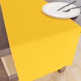 1 x RAW Customer Returns Encasa Table Runner Size 32x150 cm Cotton Canvas Fabric Sunbeam Yellow Solid Color Machine Washable and Durable - RRP €12.48