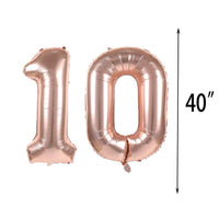 8 x Brand New Cute 10th Birthday Balloon 10th Birthday Decorations Happy 10th Birthday Party Supplies Rose Gold Number 10 Foil Mylar Balloons Latex Balloon Gifts for Girls Boys Women Men - RRP €129.04