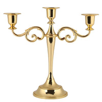 1 x RAW Customer Returns 2 Colors 3 Arms Candle Holder European Style Candlestick Wedding Candle Holder Home Decoration Metal Friends and Family Gold  - RRP €27.38