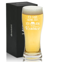 1 x RAW Customer Returns Best Unique Retirement Gifts for Man, I Don t Have Time I m Retired Beer Glass 15oz, Gifts for Retired Teacher, Father, Police, Best Friend Greeting Card Included  - RRP €21.17