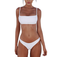 1 x RAW Customer Returns meioro Bikini Sets for Women Push Up Thong with Low Waist Swimsuit Bikini Set Swimwear Beachwear L, White  - RRP €25.99