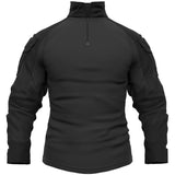 1 x RAW Customer Returns Memoryee Men s Military Tactical Army Combat Long Sleeve Shirt Slim Fit T-Shirt with 1 4 Zip and Pockets Black M - RRP €36.99