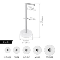 1 x RAW Customer Returns KES Floor Standing Toilet Paper Holder with White Marble Base Floor Standing Toilet Roll Holder Floor Standing Toilet Paper Roll Holder Brushed SUS304 Stainless Steel, BPH284S1-2 - RRP €38.99