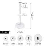 1 x RAW Customer Returns KES Floor Standing Toilet Paper Holder with White Marble Base Floor Standing Toilet Roll Holder Floor Standing Toilet Paper Roll Holder Brushed SUS304 Stainless Steel, BPH284S1-2 - RRP €38.99