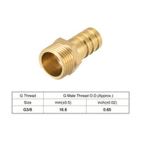 1 x RAW Customer Returns sourcing map 5pcs. Brass Hose Connector Adapter 12mm Barb x3 8 G Outer Tube - RRP €8.56