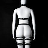 1 x RAW Customer Returns sigando Women s Punk Leather Body Harness Chest Straps Waist Leg Caged Lingerie Garter - RRP €36.99