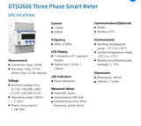 1 x RAW Customer Returns DTSU666 Three-phase Electricity Meter for Solar PV Systems, 3x220-380V 3x240-415V 0.25-5 80 A 50 60hz - RRP €98.35