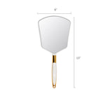 1 x Brand New Eaoundm Hand Mirror with Handle, Makeup Mirror with Hook Hole for Bathroom and Bedroom, Hair Cutting Mirror for Home and Salon 6 x 7 , White  - RRP €13.1