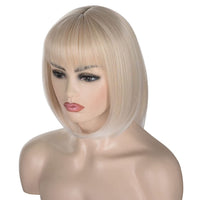 1 x RAW Customer Returns ATAYOU Women s Short Straight Blonde White Wig Synthetic Blonde Hair Wig Wig Blonde  - RRP €24.5