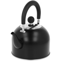 1 x RAW Customer Returns Teapot Induction Kettle Black Matt 1.5 L Coffee Kettle Camping Whistling Kettle Gas Stove Retro Kettle for Tea Coffee - RRP €17.0