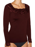 1 x RAW Customer Returns YSABEL MORA - Long-sleeved thermal lace shirt, Pink French Pink , S - RRP €24.0