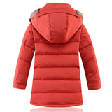 1 x RAW Customer Returns MEYOCEYO Winter jacket children s down jacket boys winter coat thick down coat warm long winter parka with hood orange 150 - RRP €62.93