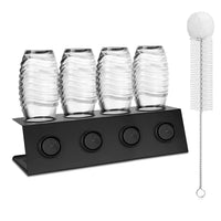 1 x RAW Customer Returns Bottle holder for Soda Stream 4 bottles Drip holder made of stainless steel Drip stand with removable drip tray and lid holder for SodaStream Crystal and Emil bottles - RRP €19.49