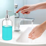 1 x RAW Customer Returns EIAOSI Clear Glass Soap Dispenser with Pump 16oz Soap Dispenser for the del - RRP €22.8