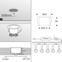 1 x RAW Customer Returns 6x RGB LED recessed floor lights outdoor WIFI DC12V 45mm IP67 waterproof recessed spots LED patio recessed spotlights floor recessed spotlight kit works with Alexa, Google Home - RRP €50.41