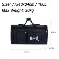 1 x RAW Customer Returns Sipobuy 100L Foldable Travel Duffel Bag, Sports Gym Bag, Shoe Compartment, Lightweight and Waterproof, Large Capacity, Unisex Blue  - RRP €32.4