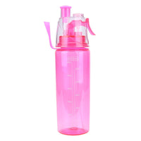 1 x Brand New Spray Water Bottle, 600-700ml Large Capacity Sports Water Bottle PC Plastic Material Portable Kettle Ideal for Outdoor Use Pink  - RRP €19.2