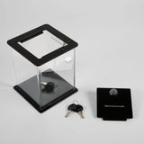 1 x RAW Customer Returns DISPLAY SALES lottery box made of acrylic glass Promotional box with lock Donation box in 130 x 130 x 156 mm Money box, tip box, ballot box, card box transparent - RRP €35.03