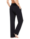 1 x RAW Customer Returns BALEAF Women s Thermal Jogging Bottoms Cotton Yoga Pants with Pockets Straight Leg Trousers Sweatpants Leisure Trousers Long Wide Leg Straight Trousers Black L - RRP €34.14