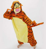 1 x RAW Customer Returns Kigurumi Pajamas Jumpsuit Animal Costume for Carnival, Halloween, Party, Cosplay One-piece in Flannel, Soft and Comfortable Height 148cm-158cm S, Tiger  - RRP €30.99