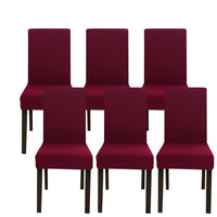 1 x RAW Customer Returns Jaotto Chair Covers Set of 6 Stretch Chair Covers for Dining Room Chairs Swing Chair Stretch Chair Protector Removable Washable Chair Cover Universal for Chair Dining Room Office Banquet Hotel Wine Red  - RRP €23.18