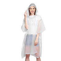 1 x Brand New DIVINA VITAE Pack of 1 Transparent Rain Poncho Cape for Women Reusable Lightweight Eva Rain Poncho for Men 15mm Thick for Camping Hiking Cycling and Travel White  - RRP €22.8