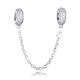 1 x RAW Customer Returns PANDOCCI For Pandora Bracelet Necklace Pave Inspiration Safety Chain Silver Beads with Free CZ Original 925 Sterling Silver Charm DIY Jewelry - RRP €23.88