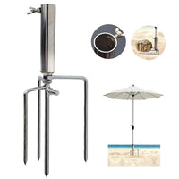 1 x RAW Customer Returns TUIBEIDAMAI umbrella stand beach metal, lawn spike for parasol, parasol ground spike 20-38 mm, removable parasol stand ground spike, parasol holder beach, for fishing, garden, beach camp - RRP €15.12